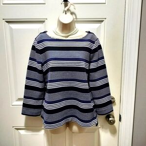 Madewell Navy and White Striped Top